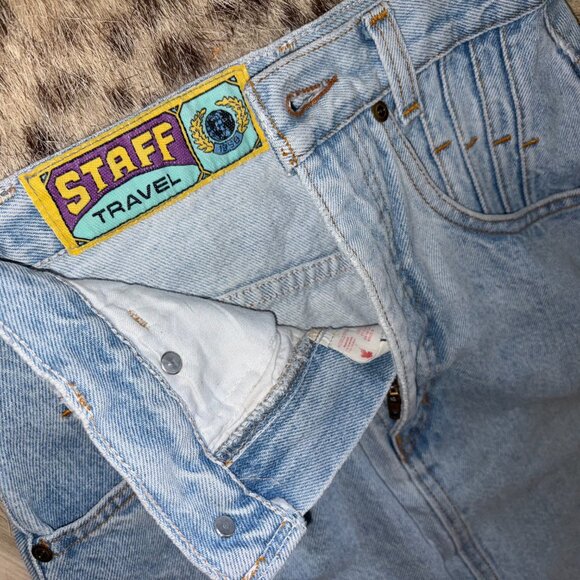 Vintage Staff Travel Jean Pencil Skirt Sz 26 - Picture 5 of 7